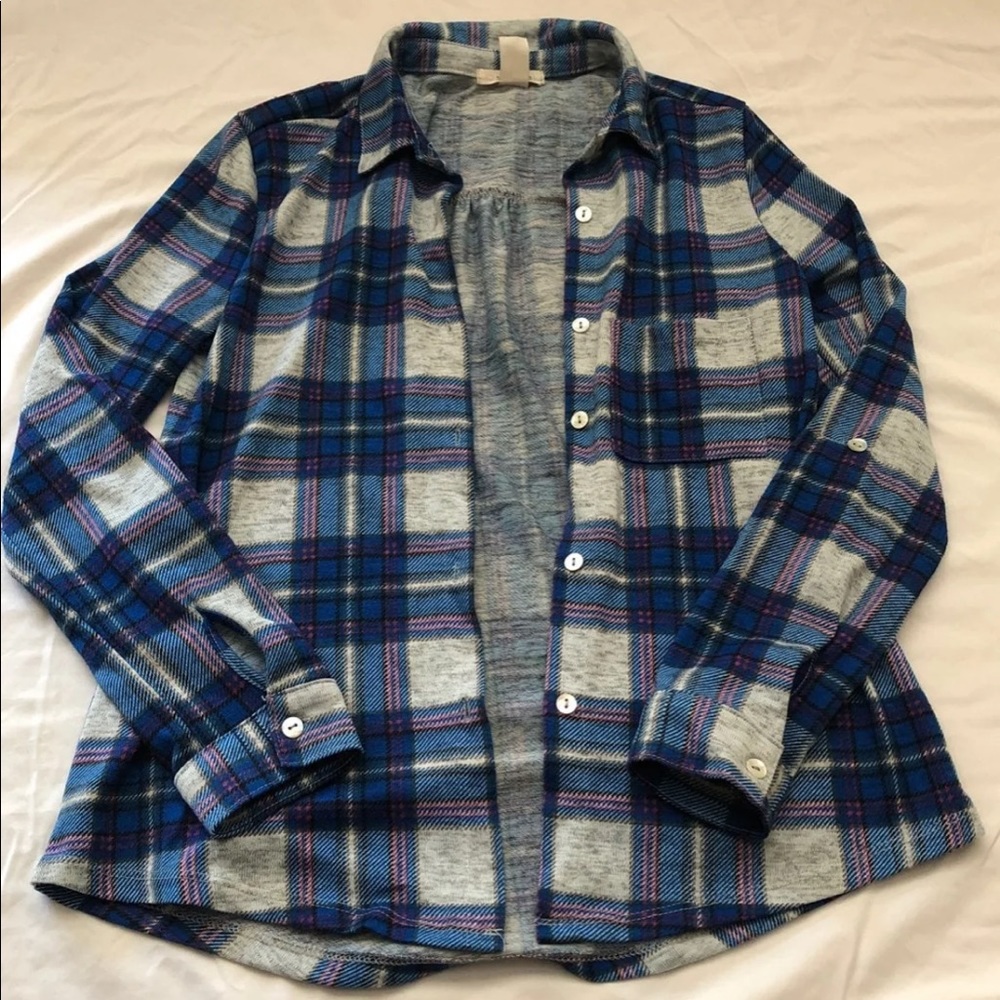 Blue and pink flannel